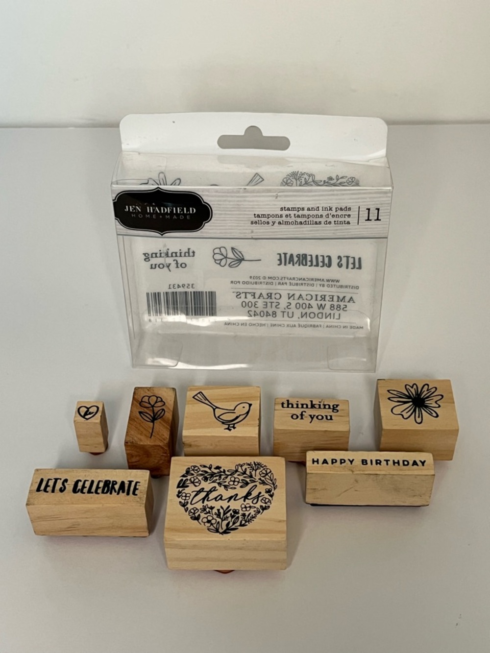 Natural Wood Sentiment Stamp Set - Neutral